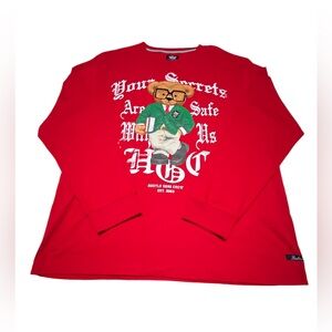 Hustle Gang Your Secret Is Safe With Us Long Sleeves Red Shirt Size 3X